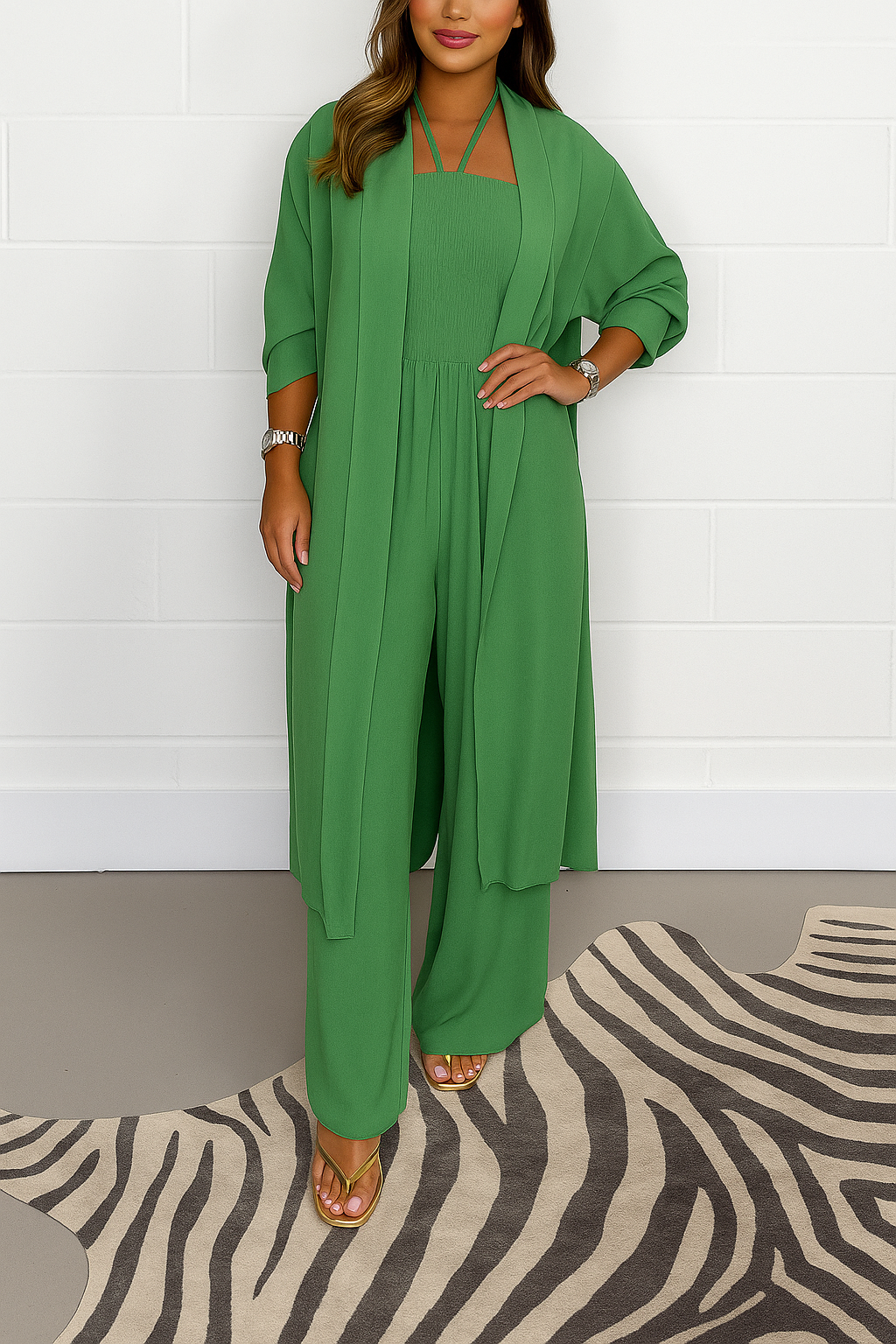 Summer Casual Commuter 2-Piece Jumpsuit